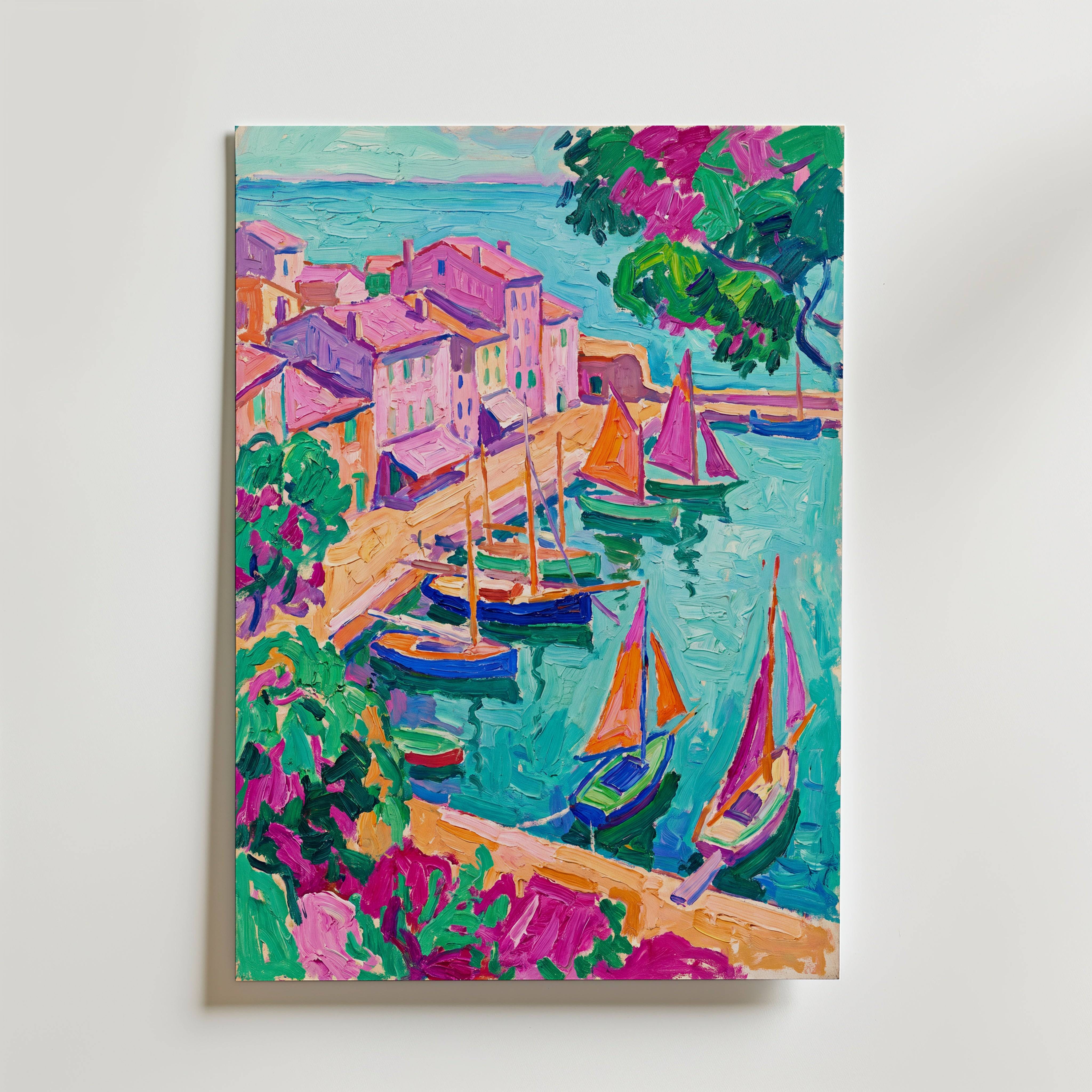 Fauvist Harbour Poster - Fine Art Poster 21x30 cm Utan passepartout