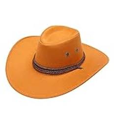 TDEOK revolver cowboy barn västerländsk mode cowboy solhatt brett brätte resa solhatt cowboy kappa svart, apelsin, one size