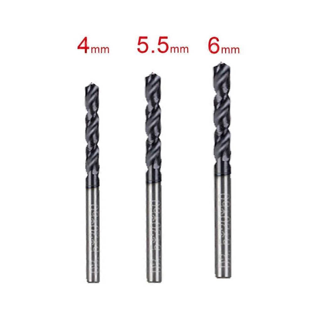 (4 5.5 6) 3Pcs High quality Tungsten Carbide Drill Bit Twist Drill Bits For CNC Metal Drilling Hole Cutter Drilling For CNC Lathe Machine