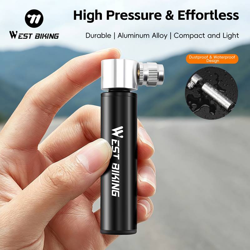 WEST BIKING Mini Bike Pump 120PSI Portable Hand Pump For Schrader/Presta Valve MTB Road Bicycle Tire Inflator Bike Accessories
