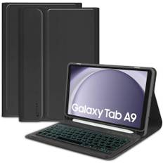 Tech-Protect Samsung Galaxy Tab A9 Keyboard Cover m. Pencil Holder - Engelsk Layout - Sort