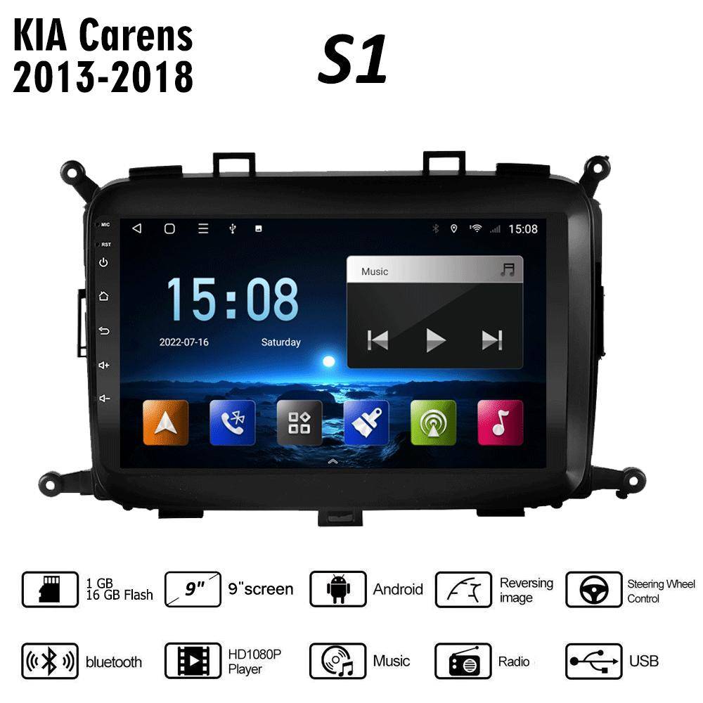 9 tums bilradio för KIA Carens 2013 - 2018 Android Car Multimedia Videospelare Bilstereo Radio GPS Navigation WIFI 1+16GB