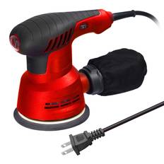 300W handhållen elektrisk excenterslip 5 tum 125 mm slipplatta Elektrisk slipmaskin Träbearbetning US Plug röd