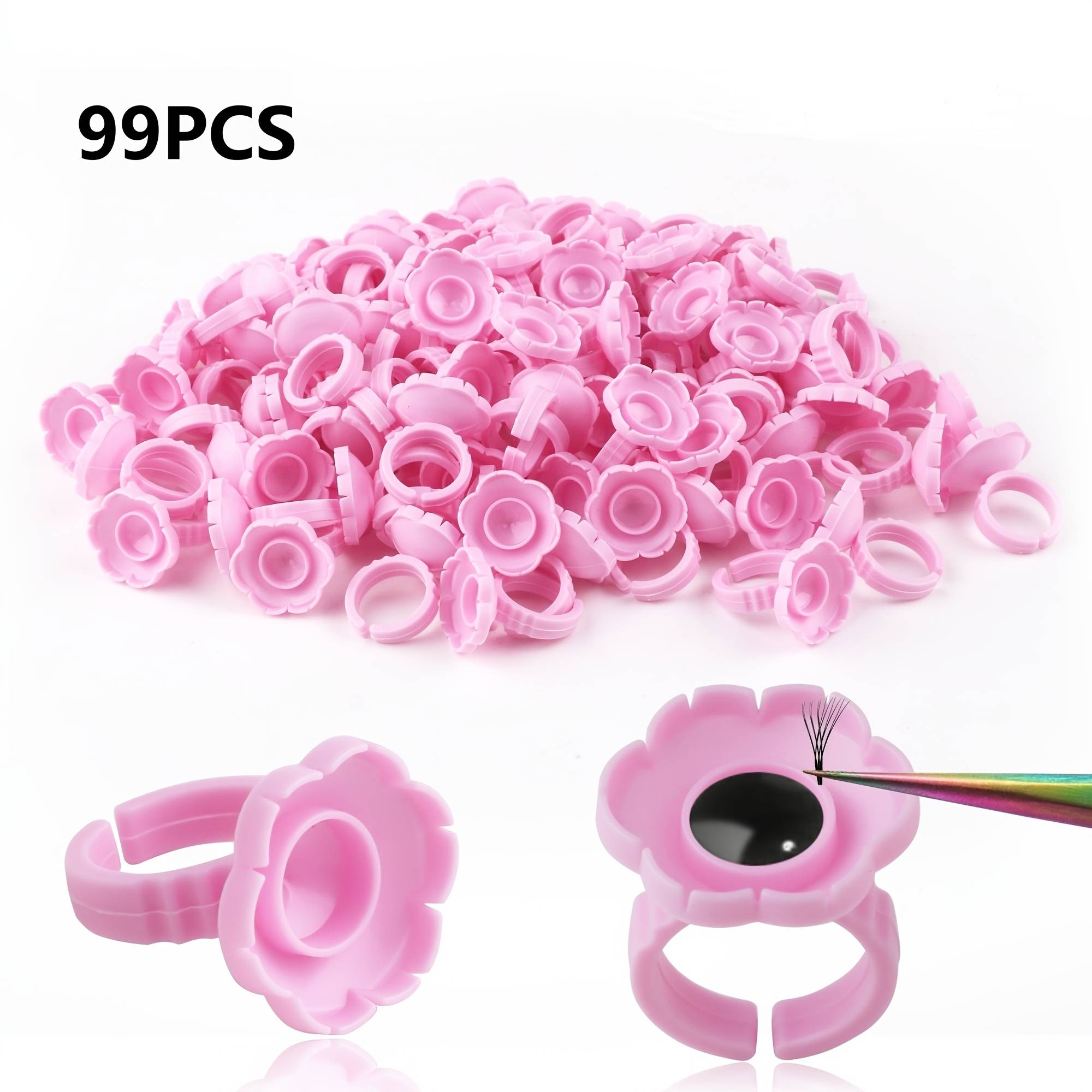 Disposable Eyelash Glue Cups 99/20pcs Eyelash Extension Tools Eyelash Beauty Supplies