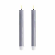 Deluxe Homeart Real Flame LED Kronelys - 2 stk. - Ø 2,2 x H 15 cm - Dust blue