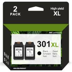 Firstoner 301XL Druckerpatronen Schwarz, 301XL Ersatz für HP 301 Druckerpatronen, Tintenpatronen 301 für Envy 5530 4500 5532 4504 4505 DeskJet 1000 1050 2540 3050 OfficeJet 2620 2622 4630 (2 Schwarz)