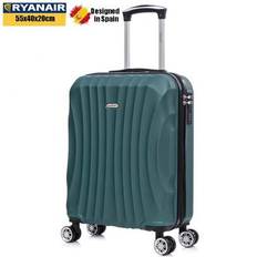 ABS Cabin Suitcase 55x40x20cm (44L) - Small Lightweight Travel Suitcases 20 Inch - Turquoise/Silver/Navy/Yellow/Rose Gold/Red/Purple/Black/Mint/Green - Dark Green