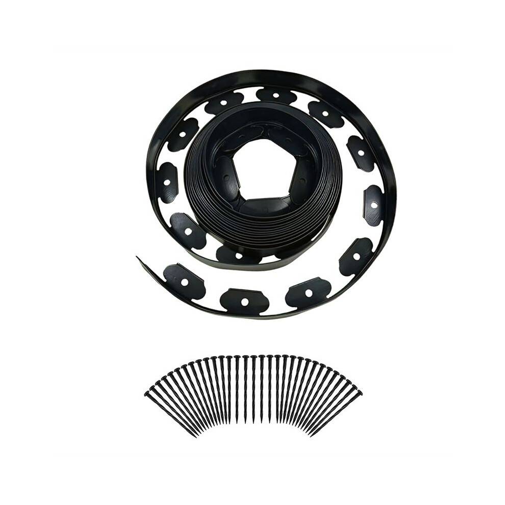Garden Lawn Retaining Board Plastic Edge Landscape Edge Isolation Strip Equipped with Fixing Nails A