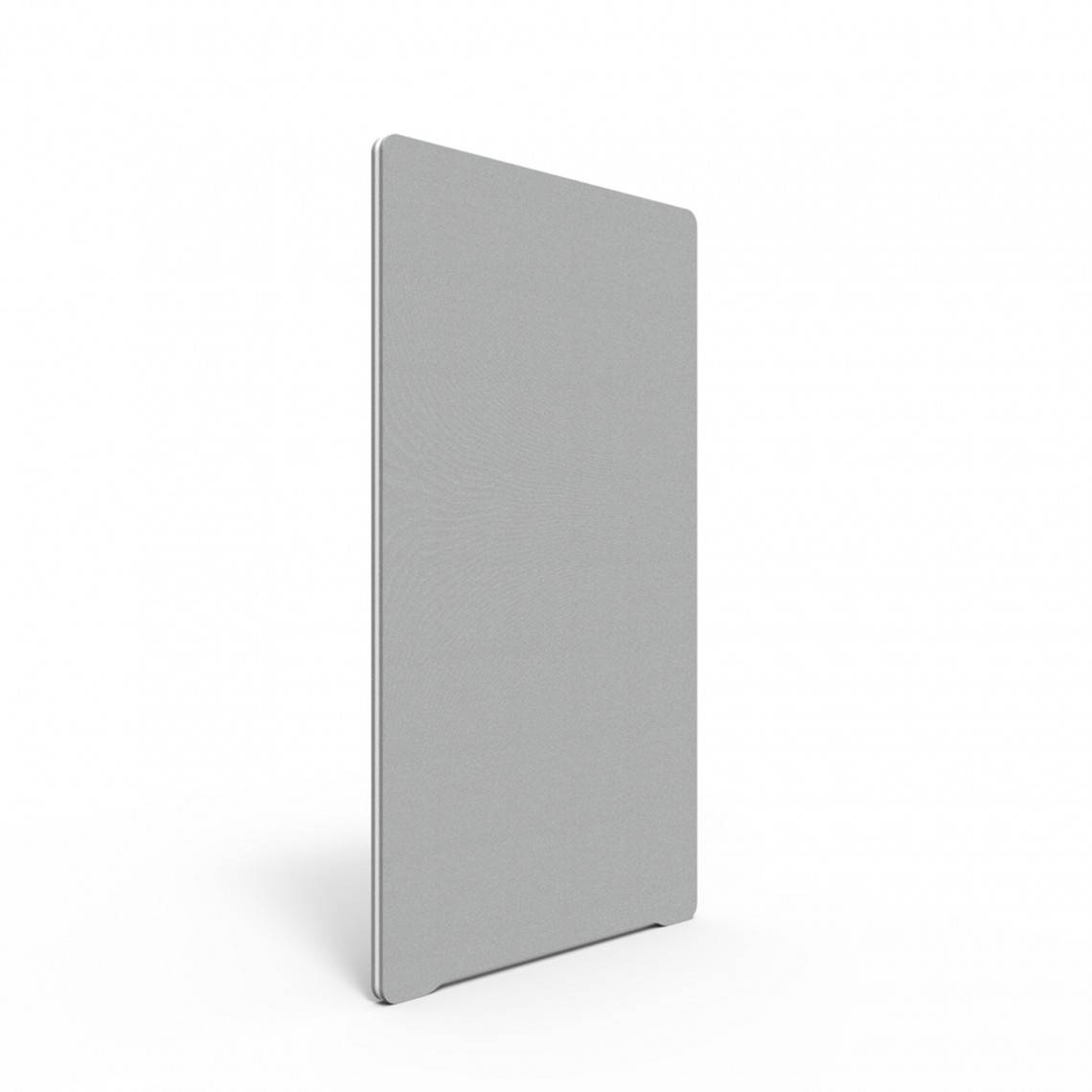 Gulvskærm Edge, Farve Oscar YA307 - Grå, Størrelse B80 x H135 cm, Listefarve Hvid.
