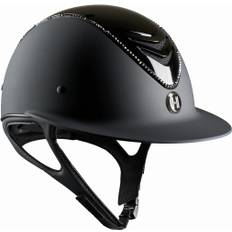 OneK Avancé Lux Ridhjälm - Glossy Top/ Svart Swarowski Pipe - Matt Svart