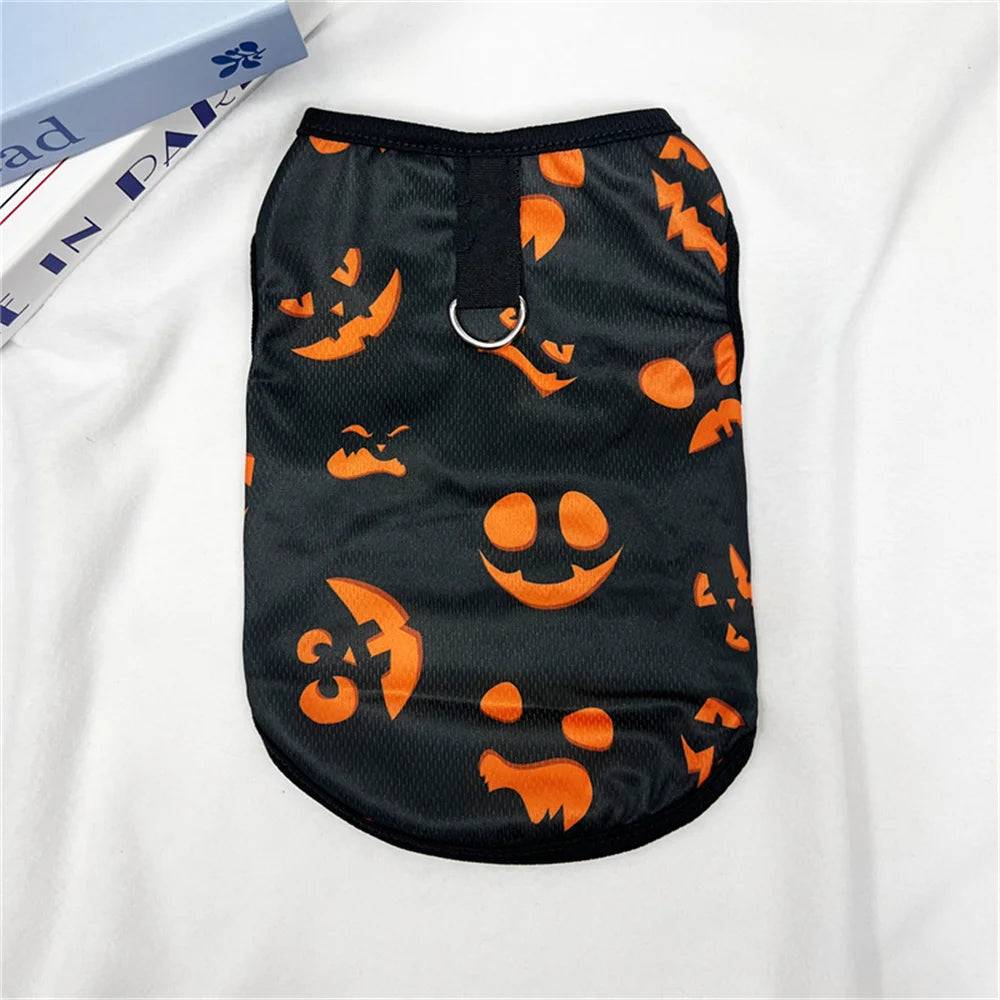 Halloween Print Pet Vest - D-ring Black / XL-suit 5.5-7.5kg / SPC (XL-suit 5.5-7.5kg)