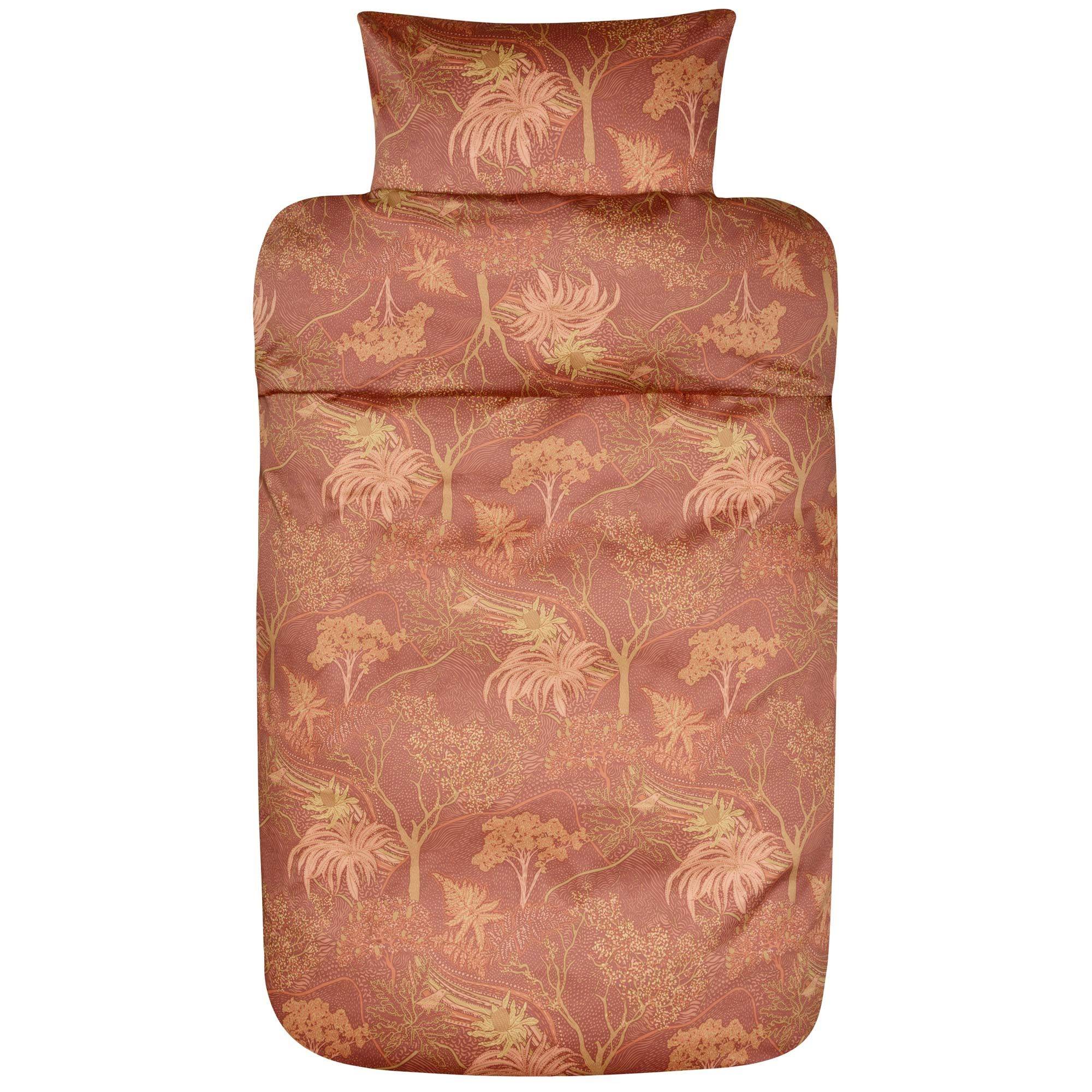 Sengetøj 140x200 cm - 100% bomuldssatin - Høie Of Scandinavia - Margrethe Terracotta