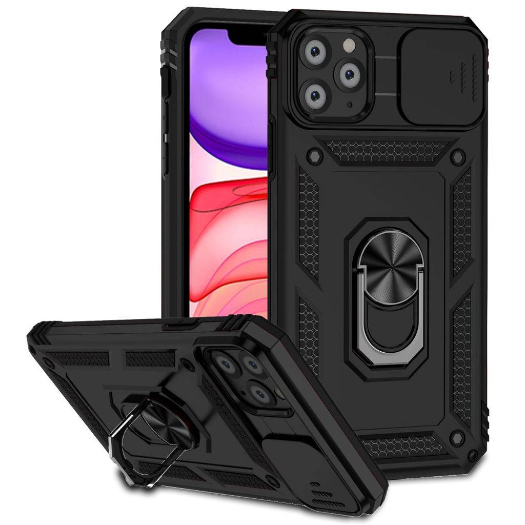iPhone 11 Pro Skal med Ringhållare - Svart