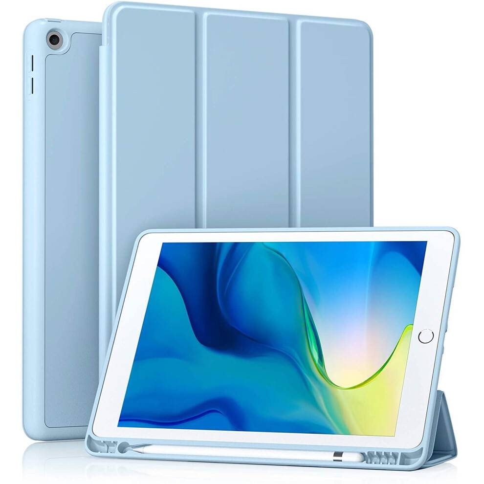 Elegant iPad-beskyttercover, kompatibel med 9./8./7. generation, fuld beskyttelse med bikagemønster, tyndt, blødt TPU-cover med premium PU-look