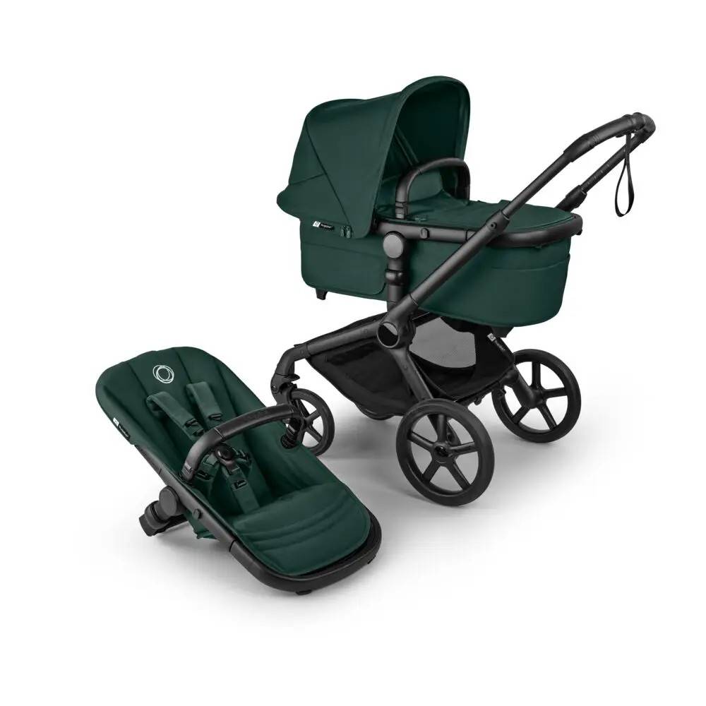 Bugaboo Fox 5 renew barnvagn black/fern green - Grön
