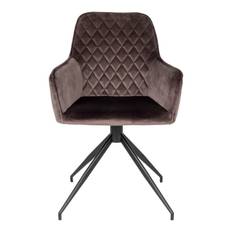 MILAS Spisebordsstol m. Drejestol i mushroom velour