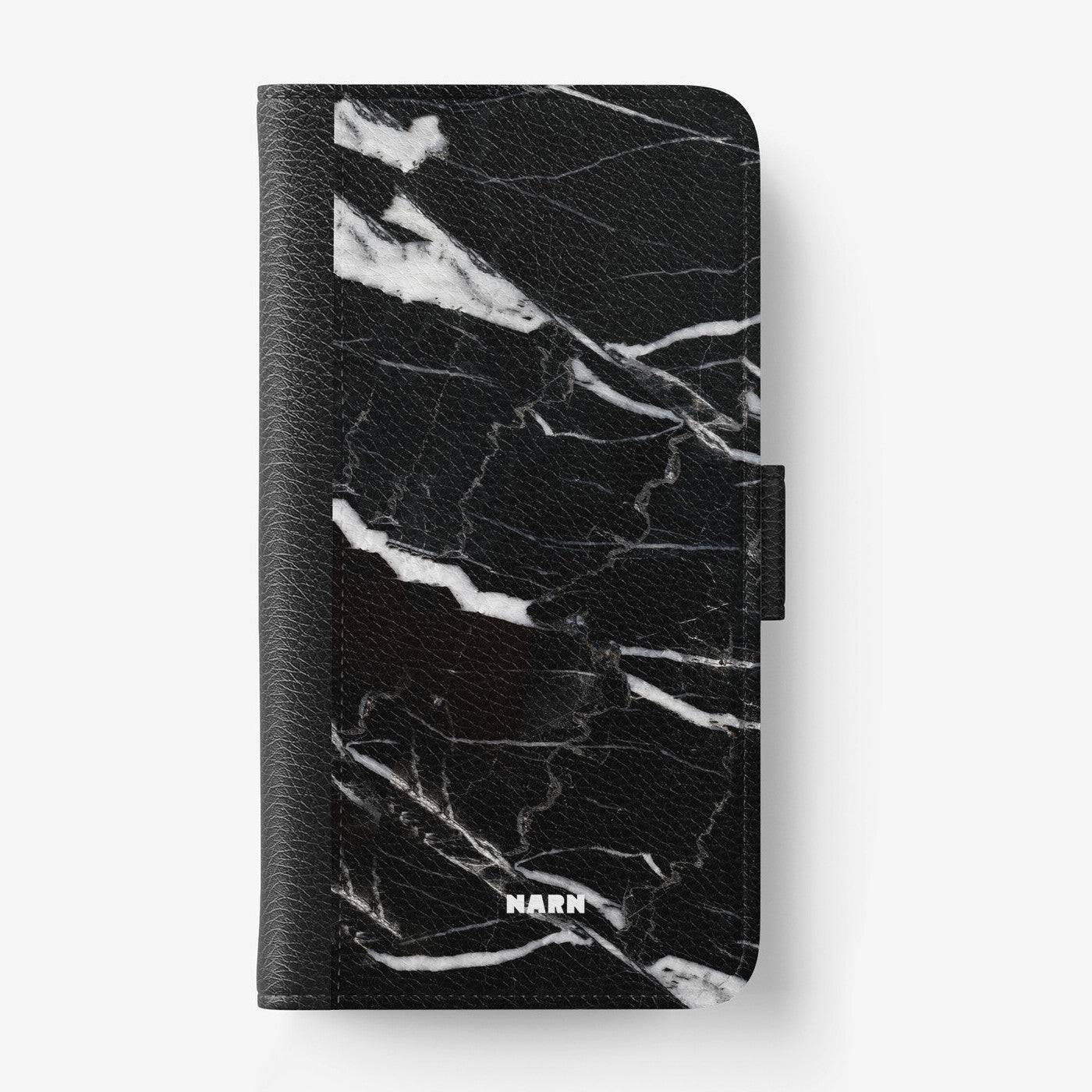 Plånboksfodral Samsung Galaxy S25 Ultra – Black Marble – Black & White – Med Kortfack | NARN