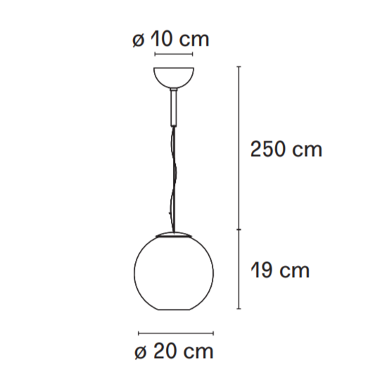 Globo di luce pendel fontana arte - Ø 20 cm / Krom