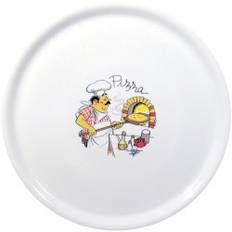 Traditionell pizzatallrik i porslin, vit, dia. 31 cm - set med 6 st.