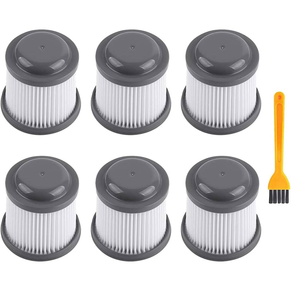 6-pak filtre til Black and Decker PVF110, PHV1210, PV1020L, PV1200AV, PV1420L, PV1820L, PD11420L, PHV1810, 1820LF/G Pivot Støvsuger med ren børste