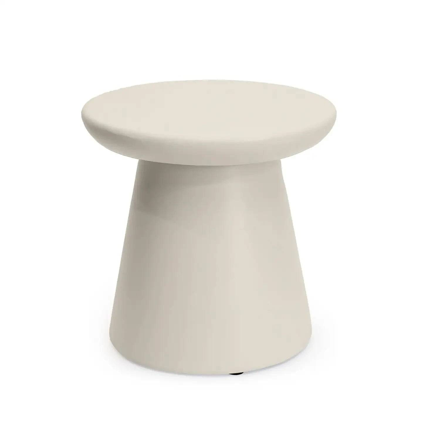 Rund sidebord i Oyster Beige – Udendørs komposit sidebord