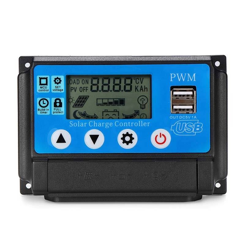 10/20/30/40/50A PWM Solregulator LCD Sol Laddningskontroller Noggrannhet Solpanel Batteriregulator