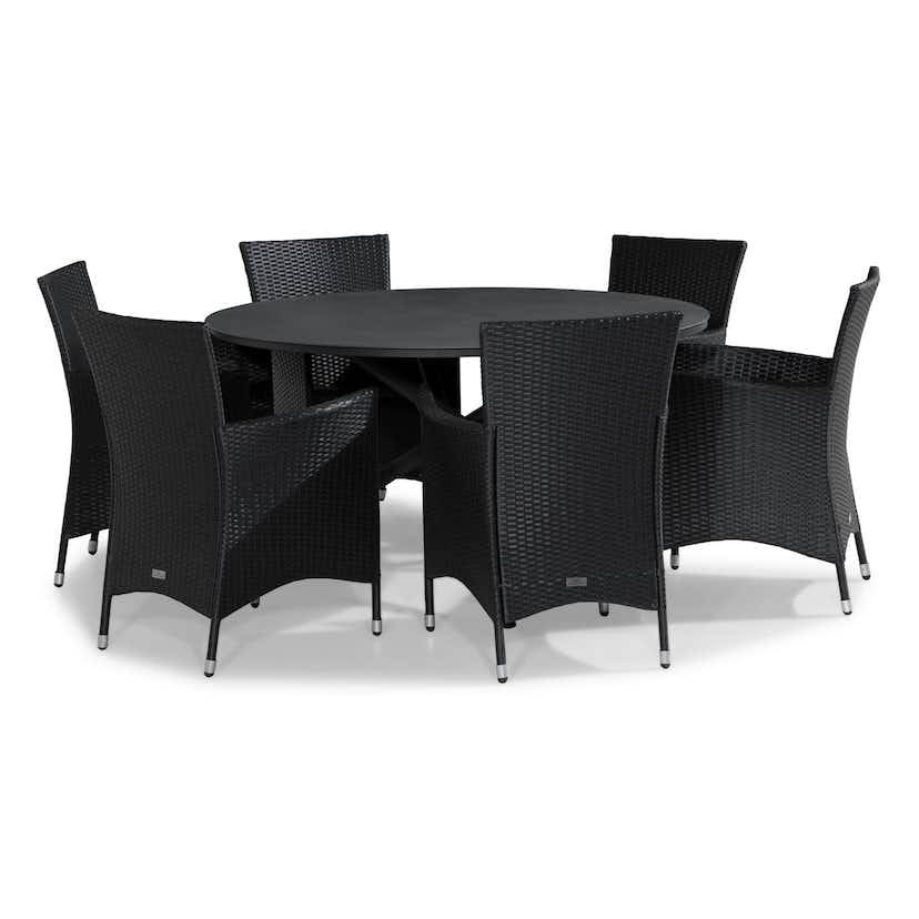 Matgrupp Utomhus Comfort Garden Alex Rund 140 med 6 Utefåtölj Thor