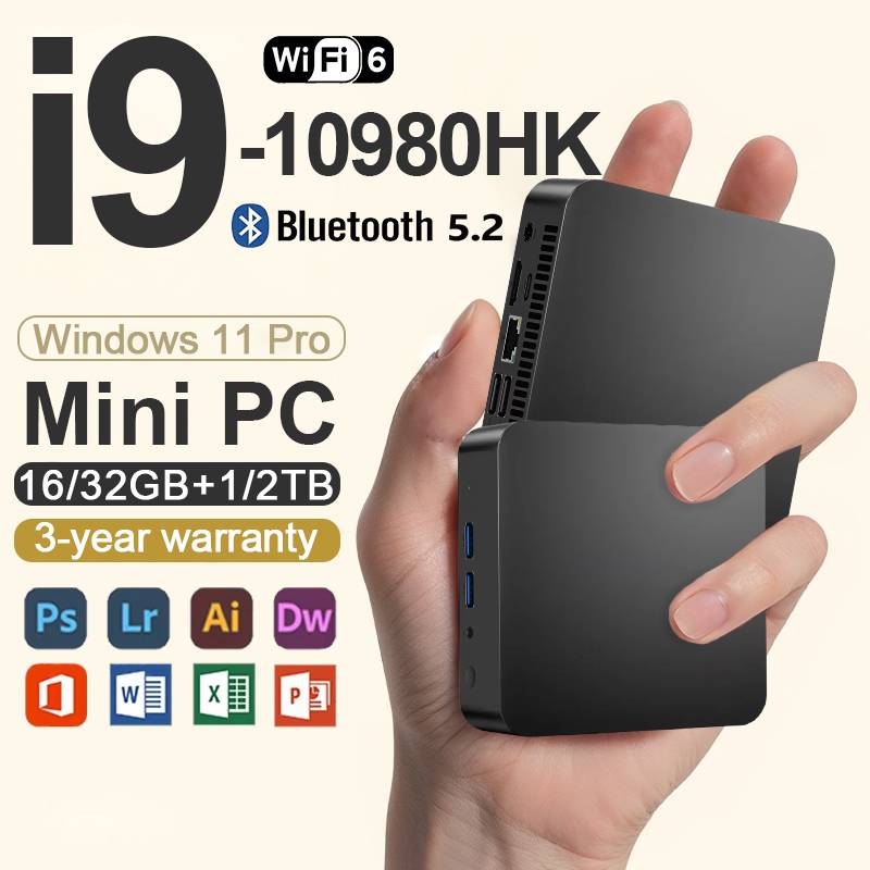 2026 Mini PC Core I9 10980HK Windows 11 Computer 16GB 32GB DDR4 1TB 2TB SSD 4K HD Gaming Mini Computer Desktop PC Gamer Portable