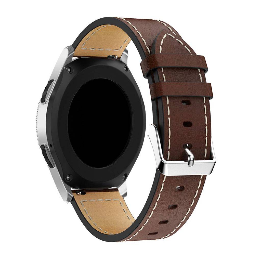 Samsung Gear S3 Classic/Frontier m.fl. Klockarmband Äkta Läder – Brun