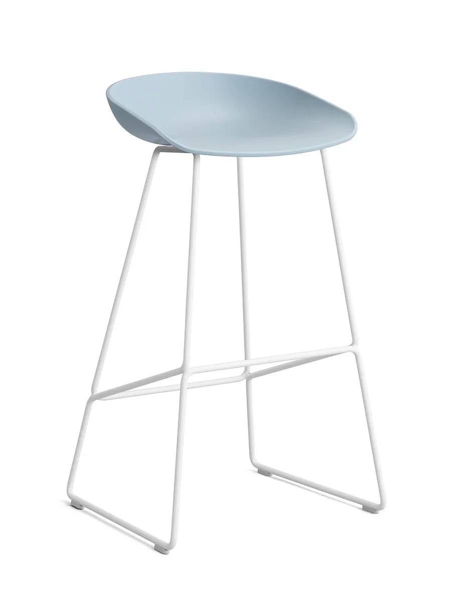 About a Stool AAS38 fra Hay Høj - B 50 x D 48 x H 75-86 cm / Slate Blue / Hvid pulverlakeret stål - Jacobsen Plus