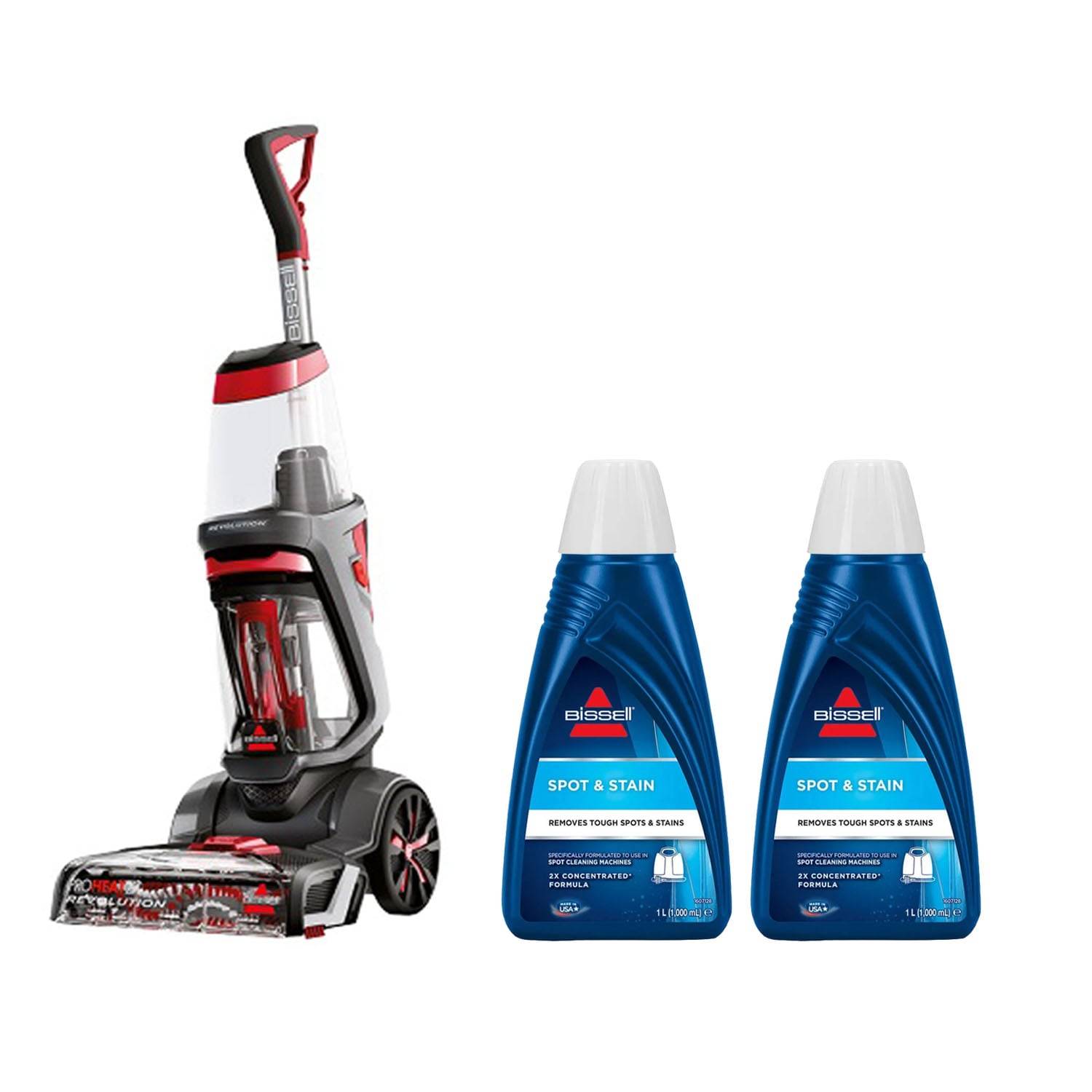 BISSELL ProHeat 2X Revolution Tæpperenser + 2x Spot & Stain Formula I Bundle