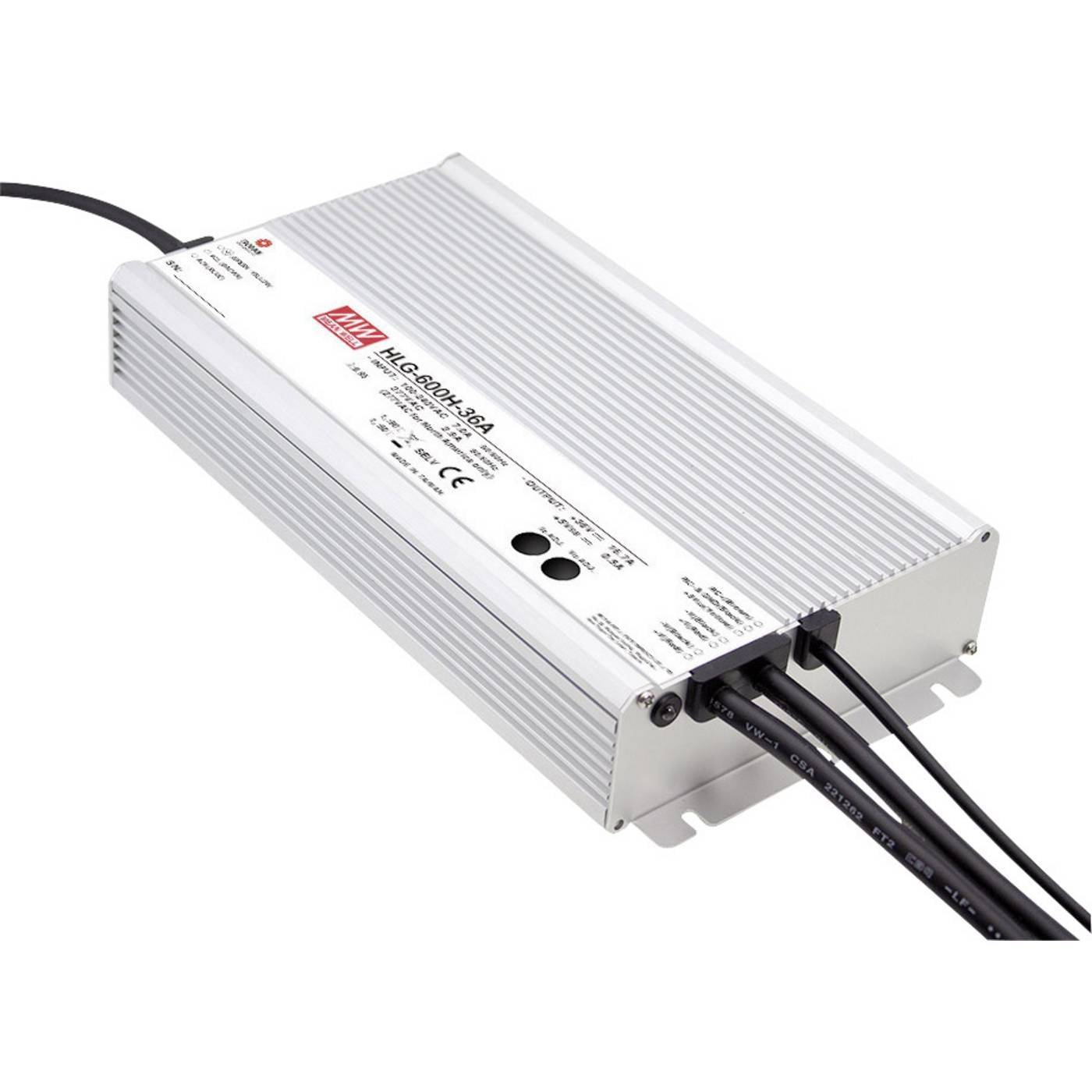 MEAN WELL HLG-600H-12B LED driver, LED transformator Konstantspänning, Konstantström 480 W 40 A 6 - 12 V/DC dimbar, PFC-krets, Överbelastningsskydd 1 st