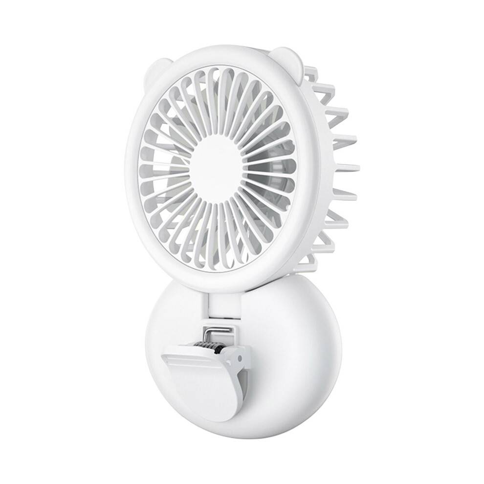 AURIGATE Mini Bærbar Ventilator Ny Mini Klips Lys Lille Ventilator Bærbar Håndholdt Foldbar Hals Studenterkollegieværelse Desktop USB Opladning