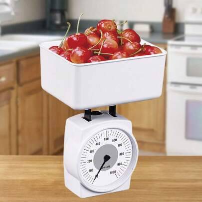 Mekanisk köksvåg med hög precision, 1 kg, gramvåg - Vitt
