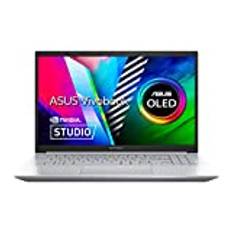 Asus Vivobook Pro 15 OLED Creator Laptop | 15,6" Full-HD OLED Display | AMD Ryzen 5-5600H | 16 GB RAM | 512 GB SSD | NVIDIA RTX 3050 | Windows 11 | QWERTZ Tastatur | Silver | Studiobook certificated