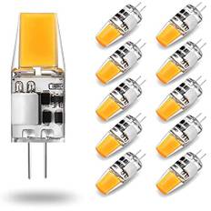 Hsientpe G4 LED Lampen,5W LED G4 Birnen 3000K Warmweiß 500lm, Ersatz für 50W Halogen Leuchtmittel,Kein Flackern,12V AC/DC, Nicht Dimmbar 360° Stiftsockellampe 10er Pack