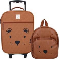 Kidzroom Beary Excited Ryggsäck 5L & Resväska, Brun