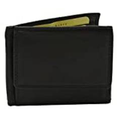 flevado Herrplånbok Korthållare Plånbok Dollar Klämma Sedelklämma Maxi Myntfack Äkta Läder Svart, 11,5 x 9,0 x 1,5 cm BHT, Modern