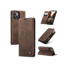 iPhone 13 Mini - CaseMe™ Noble Læder Etui / Pung - Mørkebrun