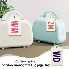 Anpassningsbar Shadow Monogram Bagage Tag, Med Sekretessskydd, Personlig Creative Bagage Tag, Metal Lanyard Boarding Pass Announcement Card, Travel Cr - Multifärgad