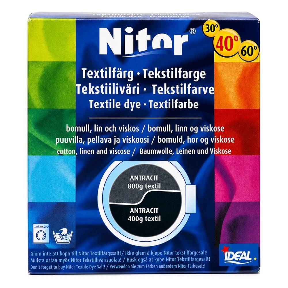 Nitor Textilfärg 66 Antracit 800 gram