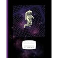 Outer Space Composition Notebook "Cosmic Voyager": Astronaut | Galaxy | Glossy Finish | Wide Ruled