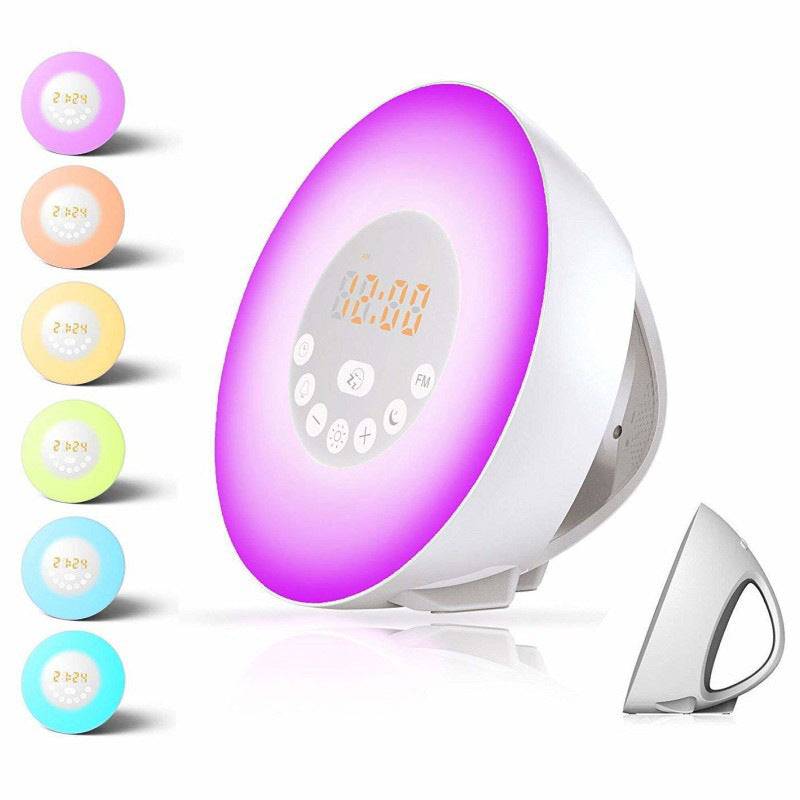Smart Multi-function Wake-up Light Alarm Clock - Purple / EU