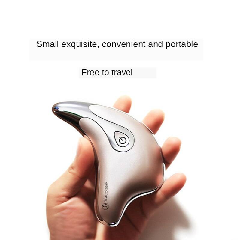 Liten delfin ansiktsmassager lyft och dra åt till tunt ansiktsartefakt v ansikte elektrisk massageinstrument vibration skrapa galt - Rosa