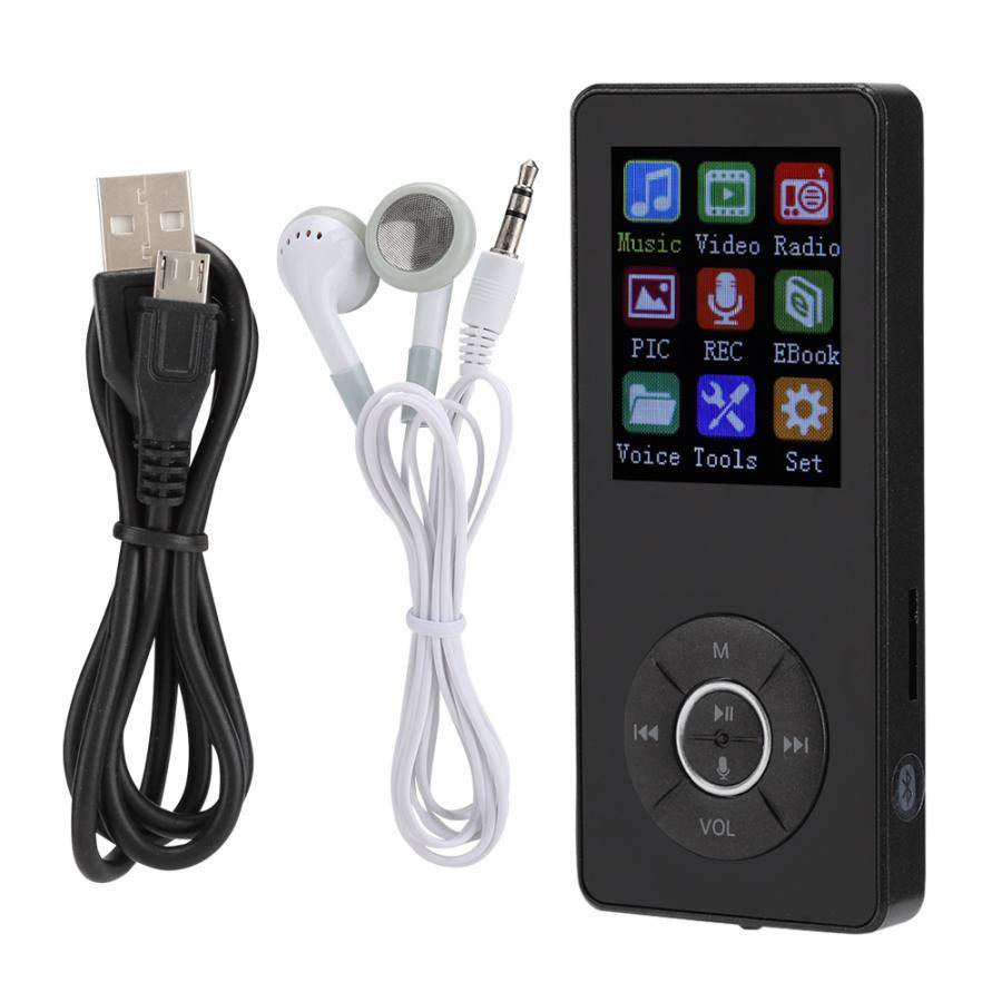 1.8 i 4.2 plug-in-kort mp4 student simulerad metallhölje walkman-spelare stöd musikradio inspelning video e-bok - Svart
