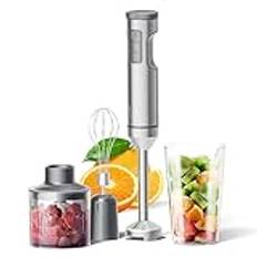 Hand Immersion Blender, Stick Hand Blender Set, Electric Stick Immersion Mixer, Kraftfull 1000W Motor Och 14 Justerbara Hastigheter, 304 Rostfritt Stålmaterial, För Smoothies, Soppor, Juicer