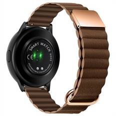 För Samsung Galaxy Watch 5 Pro 45 mm / Amazfit Bip3 Pro, Universal Watch Band Litchi Texture Magnetic Watch Armband i äkta läder