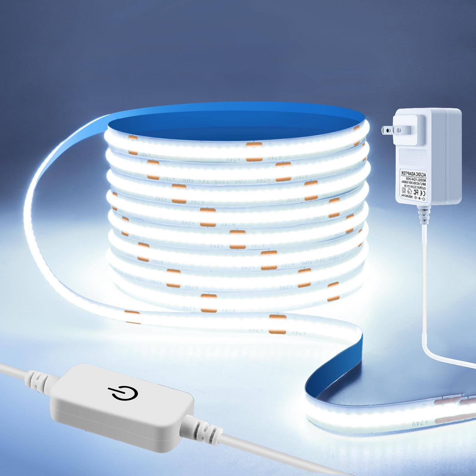 1M/2M/3M/4M/5M Super Bright DC 12V COB LED Strip Dimbar Touch Sensor Switch 320leds/m Flexibelt tejpband Hembakgrundsbelysning Köksbelysning