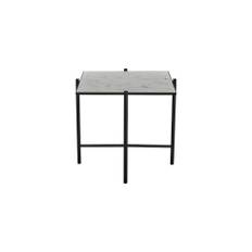 HANDVÄRK Furniture Side Table Black Frame White Marble