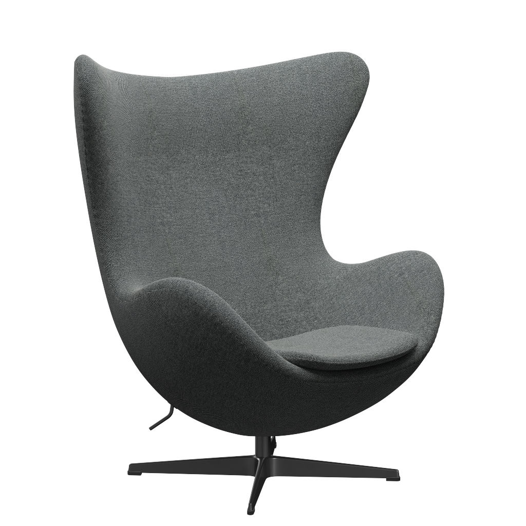 3316 Ægget loungestol, stel i sort af Arne Jacobsen Hallingdal - 126 White/Brown - Jacobsen Plus
